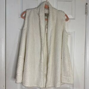 Saturday Sunday by Anthropology Faux white Sherpa Vest Cozy Women’s Sz S